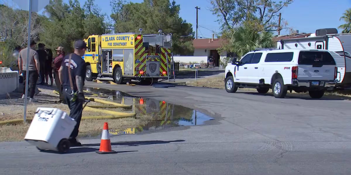 East Las Vegas Fire Displaces Three Adults, Dog